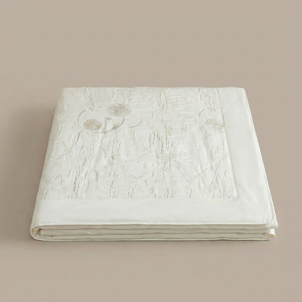 Traceable Silk-Fill Embroidered Cotton Duvet