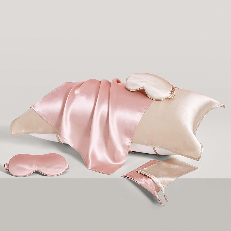 Silk Sleep 3-Piece Set | Eye Mask + Scrunchie + Pillowcase, Overnight Skin & Hair Protection