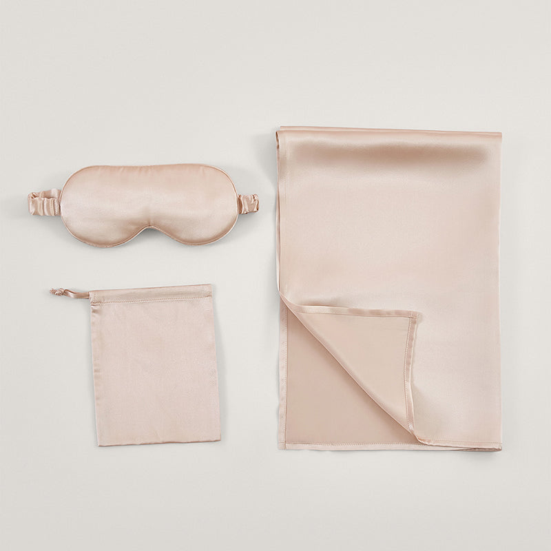 Silk Sleep 3-Piece Set | Eye Mask + Scrunchie + Pillowcase, Overnight Skin & Hair Protection