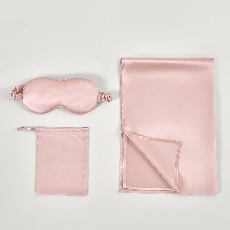 Silk Sleep 3-Piece Set | Eye Mask + Scrunchie + Pillowcase, Overnight Skin & Hair Protection