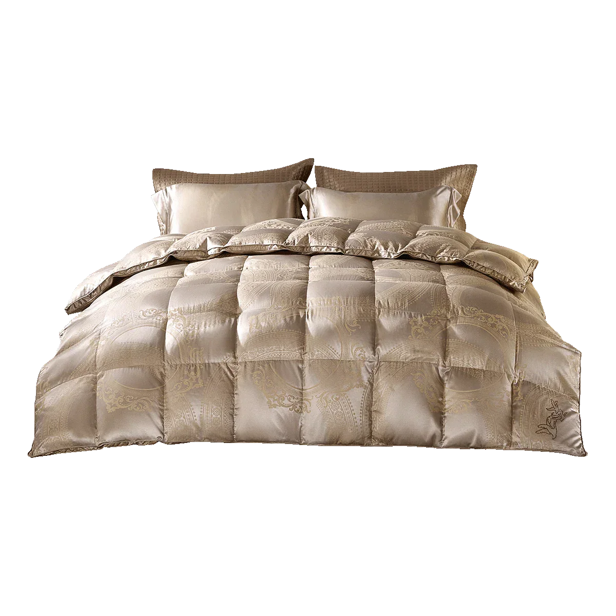 95% Polish Goose Down Luxury Quilt | Jacquard Weave, Hotel-Grade Warmth for Cold Air-Con Retreats